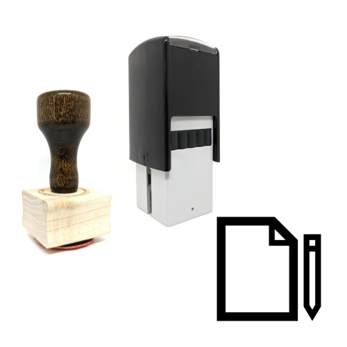 "Paper And Pencil" rubber stamp with 3 sample imprints of the image