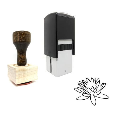 "Water Lily" rubber stamp with 3 sample imprints of the image