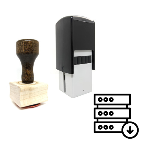 "Download Server" rubber stamp with 3 sample imprints of the image