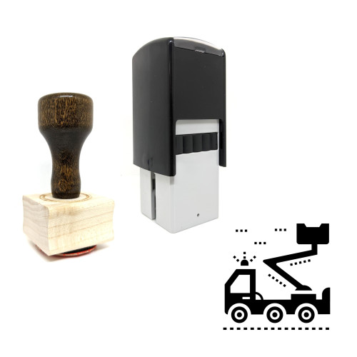 "Firefighter Truck" rubber stamp with 3 sample imprints of the image