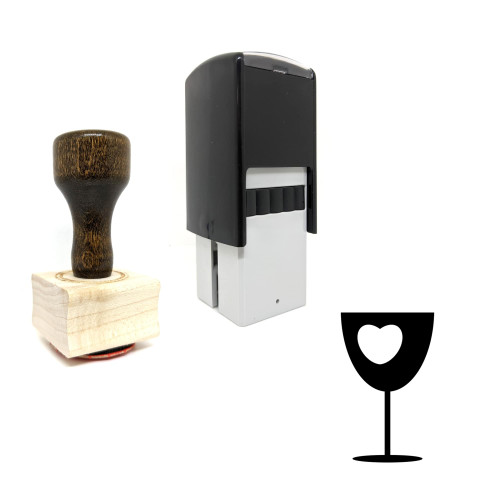 "Wine Glass" rubber stamp with 3 sample imprints of the image