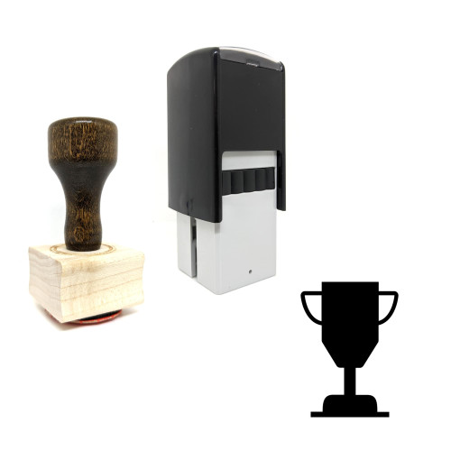 "Trophy Cup" rubber stamp with 3 sample imprints of the image