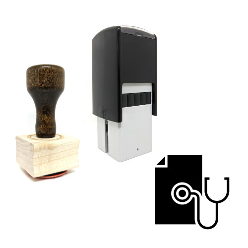 "Diagnosing File" rubber stamp with 3 sample imprints of the image