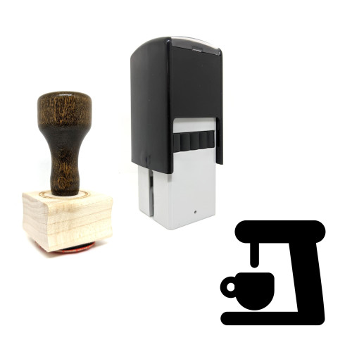 "Coffee Machine" rubber stamp with 3 sample imprints of the image
