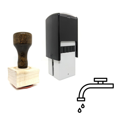 "Sink Faucet" rubber stamp with 3 sample imprints of the image