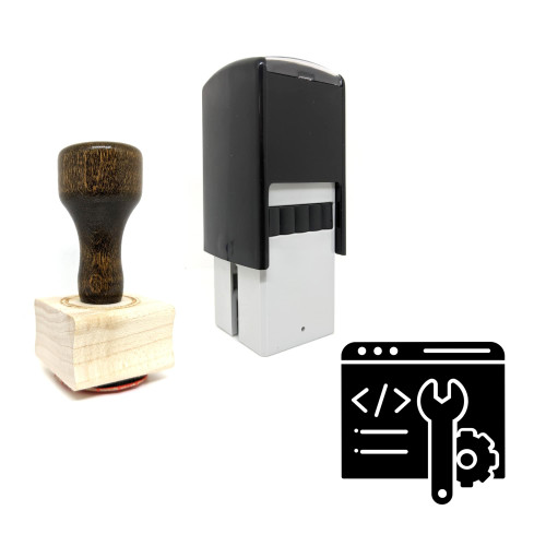 "Code Optimization" rubber stamp with 3 sample imprints of the image