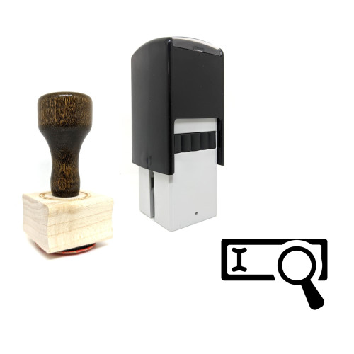 "Search" rubber stamp with 3 sample imprints of the image