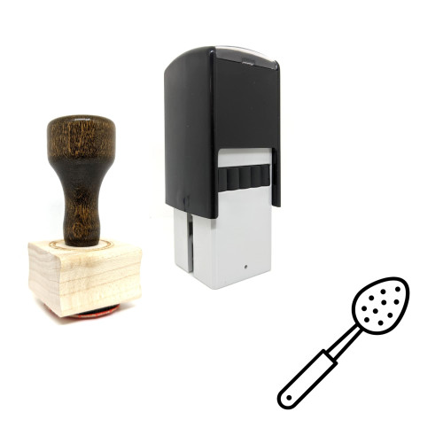 "Cooking Utensils" rubber stamp with 3 sample imprints of the image