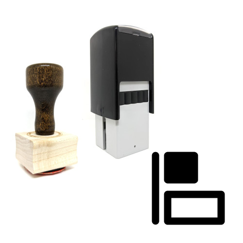 "Horizontal Align Left" rubber stamp with 3 sample imprints of the image