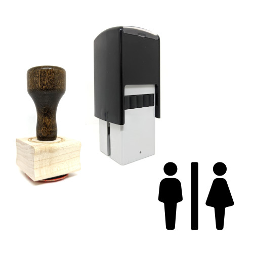 "Lavatory" rubber stamp with 3 sample imprints of the image