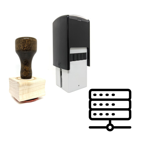 "Network Server" rubber stamp with 3 sample imprints of the image