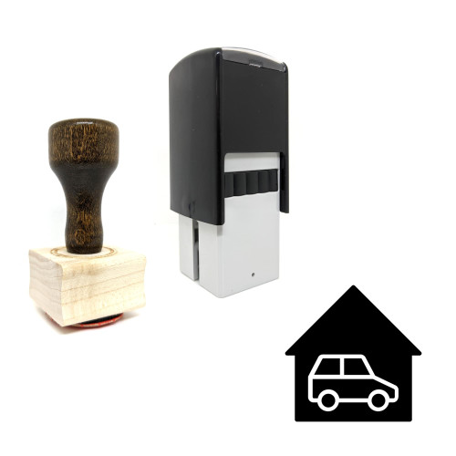 "Garage" rubber stamp with 3 sample imprints of the image