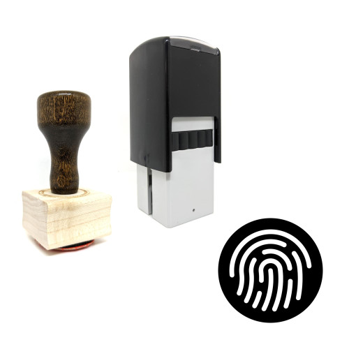 "Fingerprint" rubber stamp with 3 sample imprints of the image