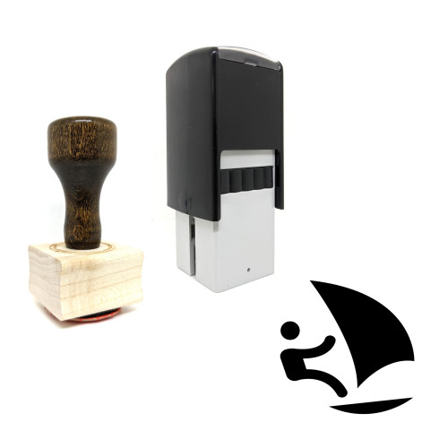 "Windsurfer" rubber stamp with 3 sample imprints of the image