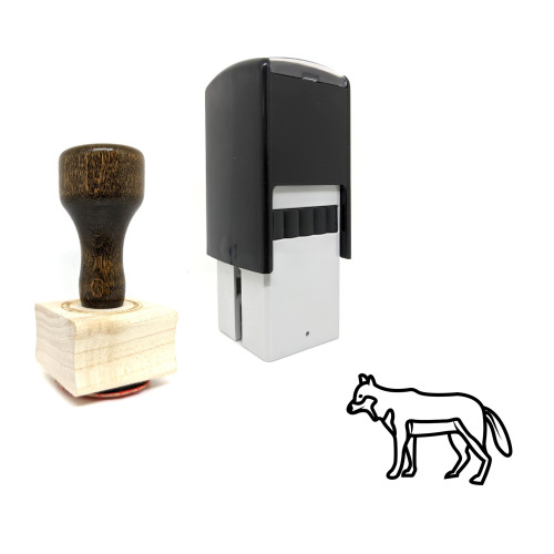 "Wolf Body" rubber stamp with 3 sample imprints of the image