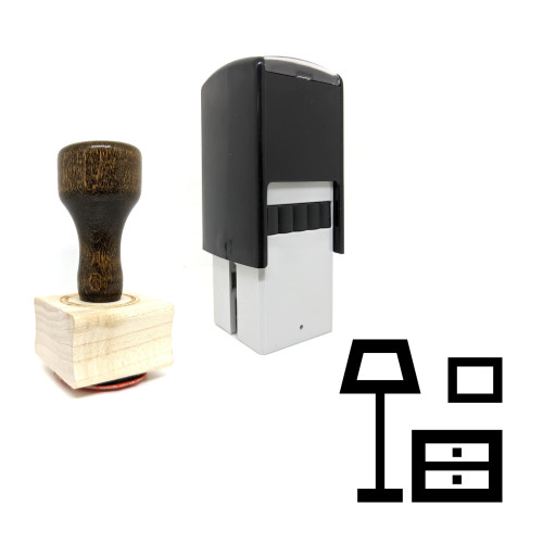 "Furniture" rubber stamp with 3 sample imprints of the image