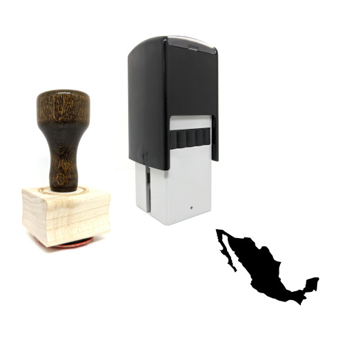 "Mexico" rubber stamp with 3 sample imprints of the image