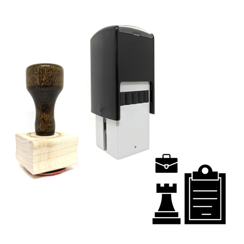 "Business Management" rubber stamp with 3 sample imprints of the image