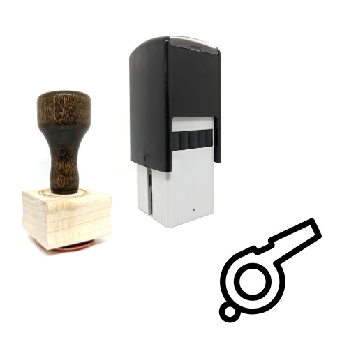 "Whistle" rubber stamp with 3 sample imprints of the image