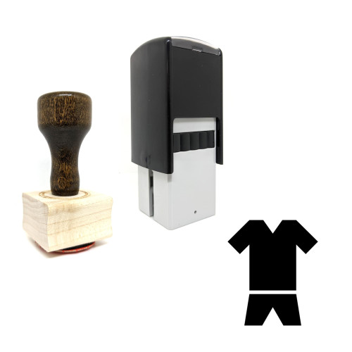 "Clothes" rubber stamp with 3 sample imprints of the image