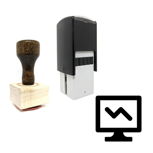 "Online Graph" rubber stamp with 3 sample imprints of the image