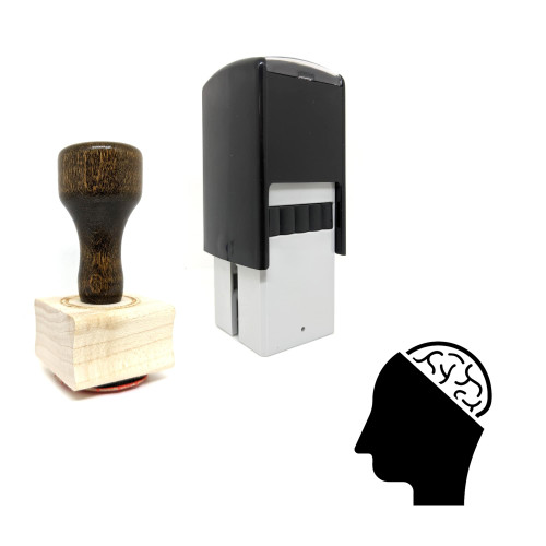 "Human Brain" rubber stamp with 3 sample imprints of the image