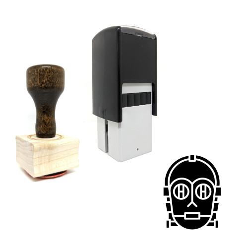 "Humanoid Face Robot" rubber stamp with 3 sample imprints of the image