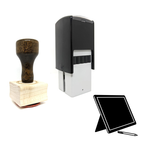 "Tablet" rubber stamp with 3 sample imprints of the image "Tablet" rubber stamp with 3 sample imprints of the image