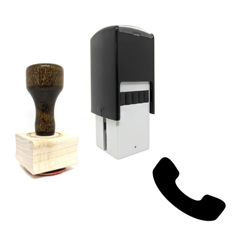 "Telephone" rubber stamp with 3 sample imprints of the image