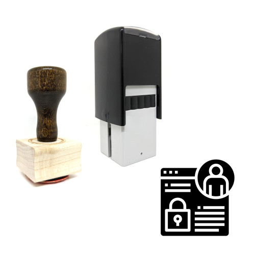 "Online Privacy" rubber stamp with 3 sample imprints of the image