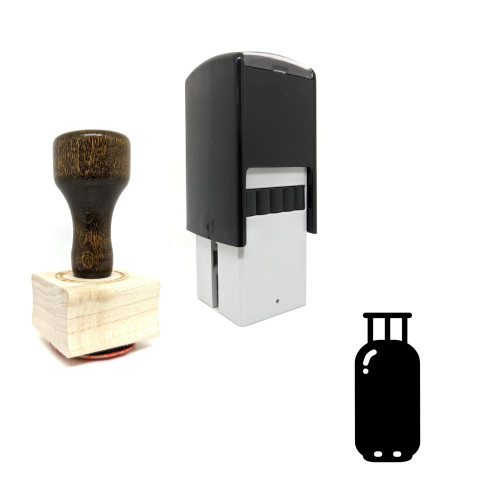 "Gas Cylinder" rubber stamp with 3 sample imprints of the image