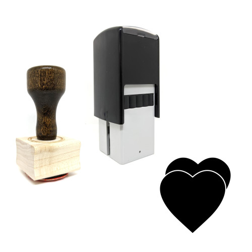 "Love" rubber stamp with 3 sample imprints of the image