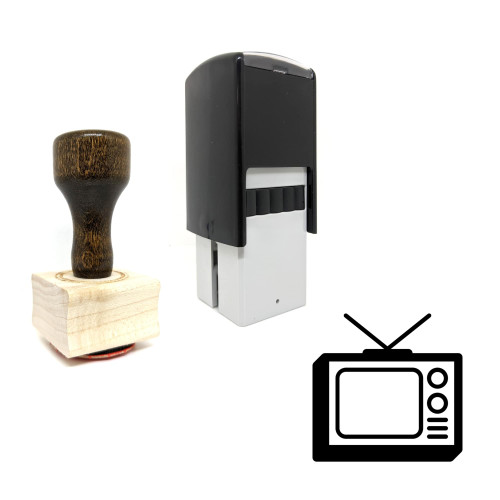 "Television" rubber stamp with 3 sample imprints of the image