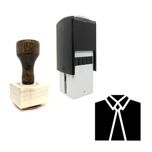 "Shirt And Tie" rubber stamp with 3 sample imprints of the image