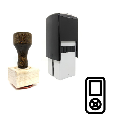 "Handheld Device" rubber stamp with 3 sample imprints of the image