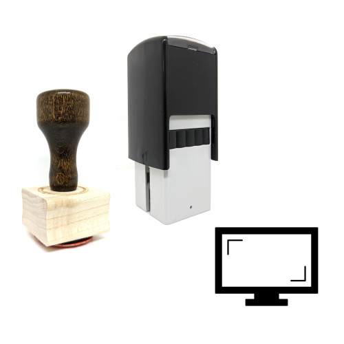 "Computer Monitor" rubber stamp with 3 sample imprints of the image