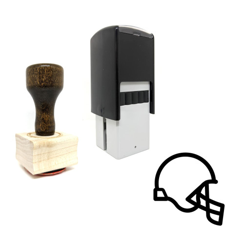 "Football Helmet" rubber stamp with 3 sample imprints of the image