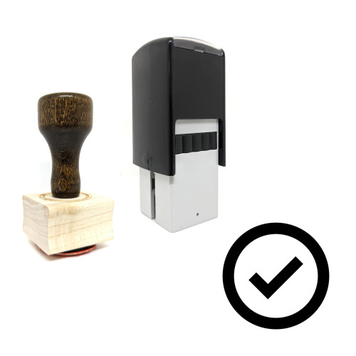 "Check Mark" rubber stamp with 3 sample imprints of the image