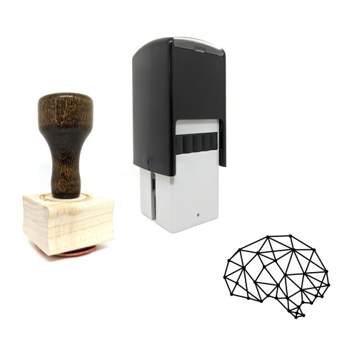 "Brain" rubber stamp with 3 sample imprints of the image