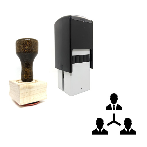 "Business Hierarchy" rubber stamp with 3 sample imprints of the image