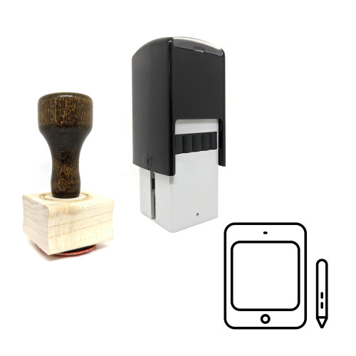 "Drawing Tablet" rubber stamp with 3 sample imprints of the image