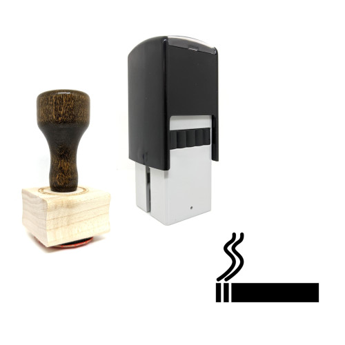 "Cigarette" rubber stamp with 3 sample imprints of the image