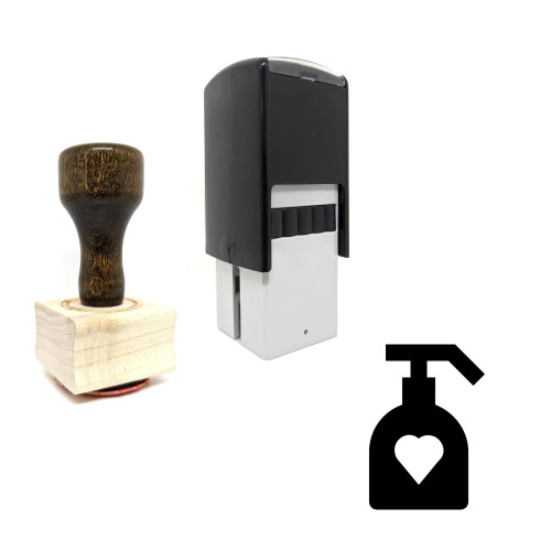 "Soap Dispenser" rubber stamp with 3 sample imprints of the image