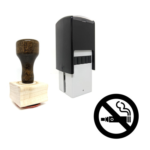 "No Vaping" rubber stamp with 3 sample imprints of the image