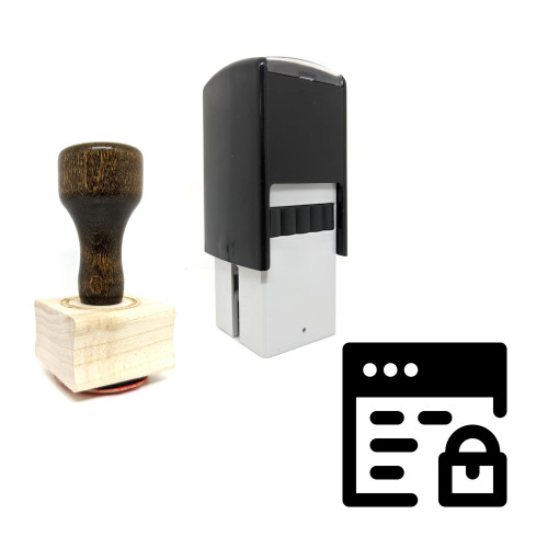 "Lock Browser" rubber stamp with 3 sample imprints of the image