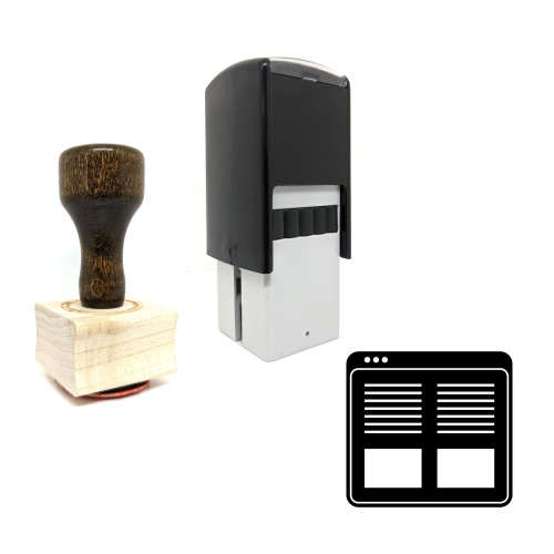 "Online Mockup" rubber stamp with 3 sample imprints of the image