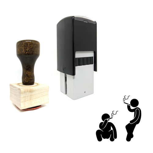 "Smokers" rubber stamp with 3 sample imprints of the image