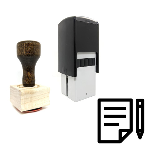 "Notes Document" rubber stamp with 3 sample imprints of the image