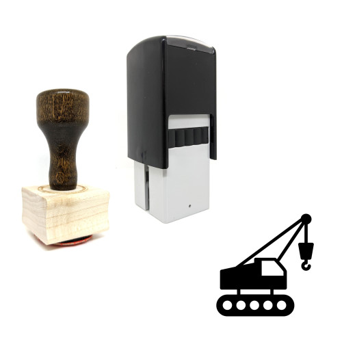 "Crawler Crane" rubber stamp with 3 sample imprints of the image