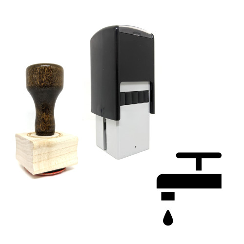 "Tap Water" rubber stamp with 3 sample imprints of the image